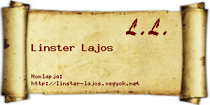 Linster Lajos névjegykártya